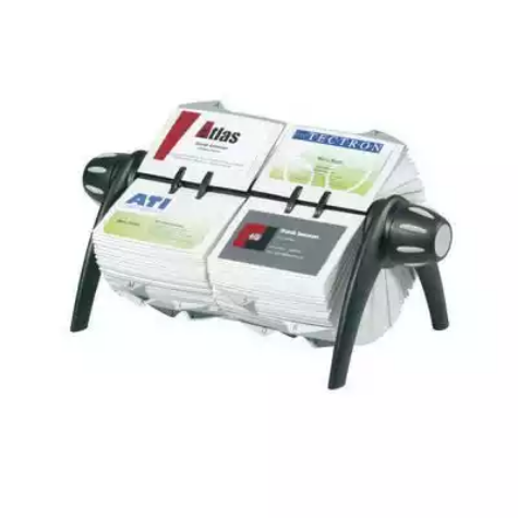 Picture of DURABLE 244301 VISIFIX FLIP DUO ROTARY BUSINESS CARD FILE 600 CAPACITY BLACK