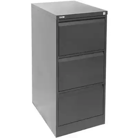 Picture of GO STEEL FILING CABINET 3 DRAWERS 460 X 620 X 1016MM GRAPHITE RIPPLE