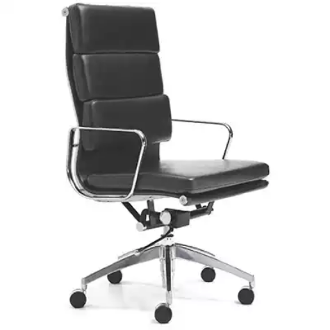 Picture of MANTA MANAGERS CHAIR HIGH BACK ARMS LEATHER BLACK