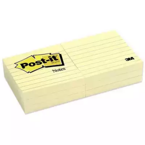 Picture of POST-IT 630-6PK LINED NOTES 76 X 76MM CANARY YELLOW PACK 6