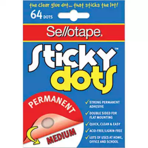 Picture of SELLOTAPE STICKY DOTS PERMANENT MEDIUM PACK 64