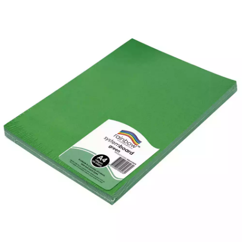 Picture of RAINBOW SYSTEM BOARD 150GSM A4 GREEN PACK 100