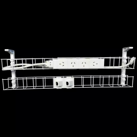 Picture of RAPIDLINE DUAL TIER CABLE BASKET 650MM / GPO X 4 / DATA TILES X 2 / LEAD LENGTH 1.5M