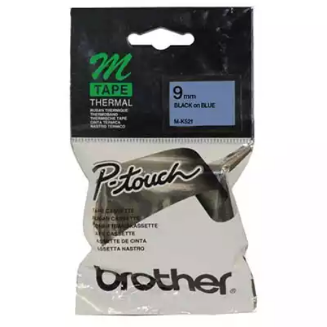 Picture of BROTHER M-K521 LAMINATED LABELLING TAPE 9MM BLACK ON BLUE