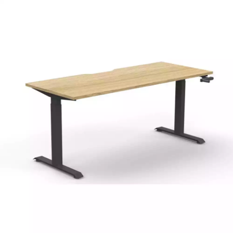 Picture of RAPIDLINE BOOST CRANK SINGLE SIDED WORKSTATION 1200 X 750 X 705MM NATURAL OAK TOP AND BLACK SATIN FRAME