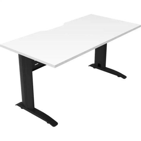 Picture of DELUXE RAPID SPAN STRAIGHT DESK WITH METAL MODESTY PANEL 1800 X 750 X 730MM BLACK/NATURAL WHITE