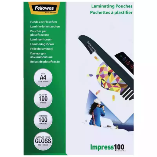 Picture of INITIATIVE LAMINATING POUCH 100 MICRON A4 CLEAR PACK 100