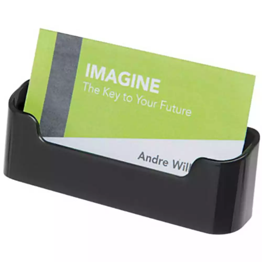 Picture of DEFLECTO BUSINESS CARD HOLDER RECYCLED LANDSCAPE BLACK