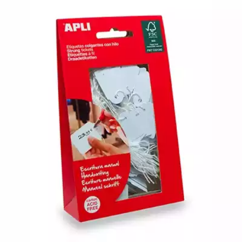 Picture of APLI STRUNG TICKETS 22 X 35MM WHITE PACK 100