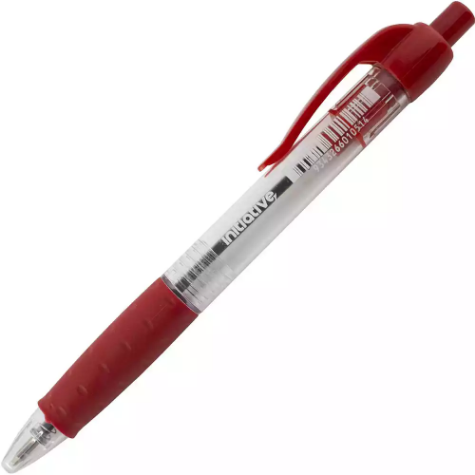 Picture of INITIATIVE RETRACTABLE BALLPOINT PENS MEDIUM RED BOX 12