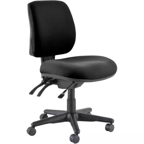 Picture of BURO ROMA TASK CHAIR MEDIUM BACK 3-LEVER SEAT SLIDE JETT FABRIC BLACK