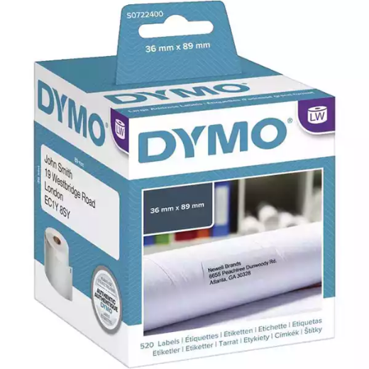 Picture of DYMO 99012 LW ADDRESS LABELS 89 X 36MM WHITE ROLL 260 BOX 2