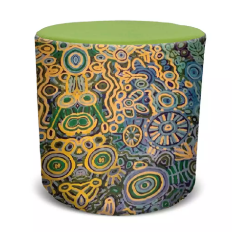 Picture of ORANGE DUST SPECTRUM EVA ROUND OTTOMAN 450 X 450 X 450MM EUCALYPTUS GREEN