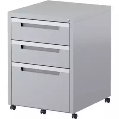 Picture of STEELCO CLASSIC MOBILE PEDESTAL 3-DRAWER LOCKABLE 630 X 470 X 515MM SILVER GREY