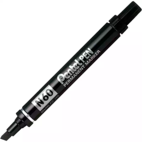 Picture of PENTEL N60 PERMANENT MARKER CHISEL 5.5MM BLACK BOX 12