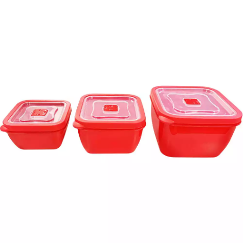 Picture of CONNOISSEUR MICROWAVE CONTAINER RESEALABLE RED PACK 3