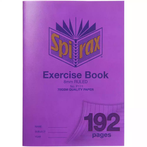 Picture of SPIRAX P111 EXERCISE BOOK 8MM RULED 70GSM 192 PAGE A4 PURPLE