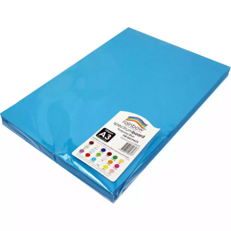 Picture of RAINBOW SPECTRUM BOARD 220GSM A3 TURQUOISE PACK 100