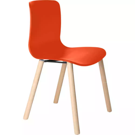 Picture of DAL ACTI CHAIR 4-LEG TIMBER FRAME ORANGE POLYPROP SHELL