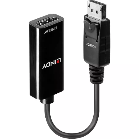 Picture of LINDY 41718 DISPLAYPORT ADAPTER 1.1 TO HDMI 1.4 150MM BLACK