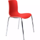 Picture of DAL ACTI CHAIR 4-LEG CHROME FRAME RED POLYPROP SHELL 350MM