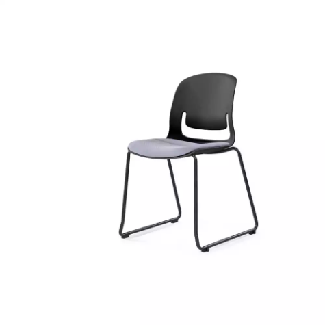 Picture of SYLEX PALLETE CHAIR NO ARMS BLACK SLED FRAME GREY SEAT