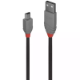 Picture of LINDY 36723 ANTHRA LINE USB-A TO MINI USB-B 2.0 CABLE 2M BLACK