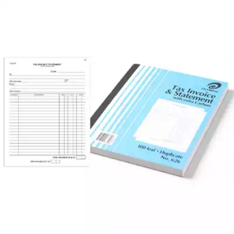 Picture of OLYMPIC 626 INVOICE AND STATEMENT BOOK CARBON DUPLICATE 100 LEAF 250 X 200MM