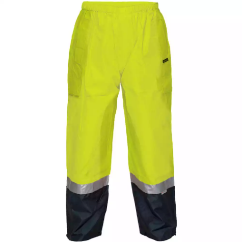 Picture of PRIME MOVER MP200 HI-VIS WET WEATHER CARGO PANT REFLECTIVE TAPE YELLOW NAVY 2XL TO 3XL