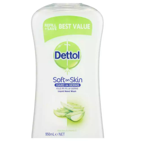 Picture of DETTOL LIQUID HAND WASH ALOE VERA AND VITAMIN E REFILL 950ML