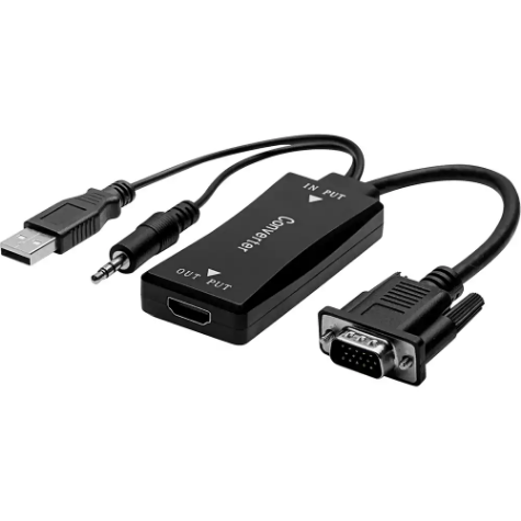 Picture of COMSOL VGA ADAPTER MALE AND 3.5MM AUDIO TO HDMI FEMALE 200MM BLACK