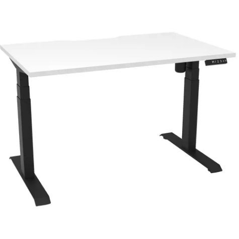 Picture of RAPIDLINE BOOST LIGHT SINGLE SIDED WORKSTATION 1200MM NATURAL WHITE TOP / BLACK FRAME