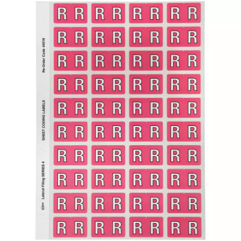 Picture of AVERY 44518 LATERAL FILE LABEL SIDE TAB COLOUR CODE R 25 X 42MM PINK PACK 240