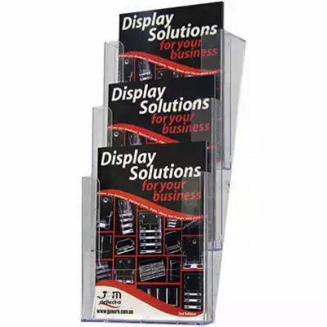 Picture of DEFLECTO BROCHURE HOLDER STACKABLE 3-POCKET 3-TIER A4 CLEAR