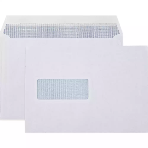 Picture of CUMBERLAND C5 ENVELOPES SECRETIVE POCKET WINDOWFACE STRIP SEAL LASER 90GSM 162 X 229MM WHITE BOX 500