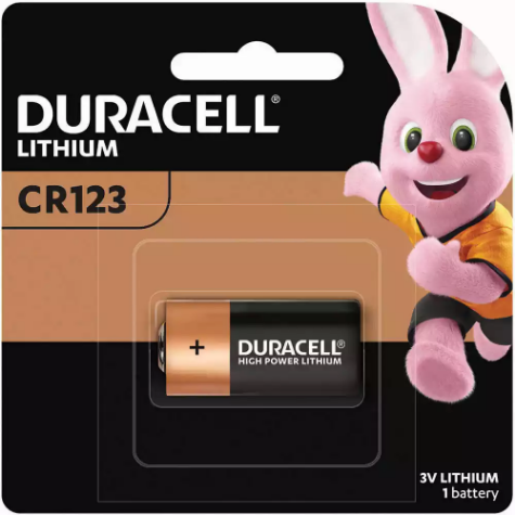 Picture of DURACELL CR123 COPPERTOP LITHIUM 3V BATTERY