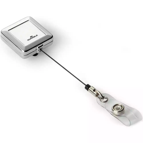 Picture of DURABLE BADGE REEL CHROME QUADRO WITH PRESS FASTENER