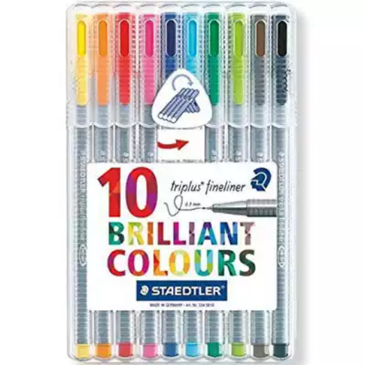 Picture of STAEDTLER 334 TRIPLUS FINELINE PEN ASSORTED PACK 10