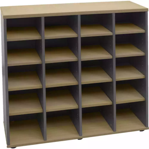 Picture of RAPID WORKER PIGEON HOLE UNIT 1040 X 1040 X 380MM OAK/IRONSTONE