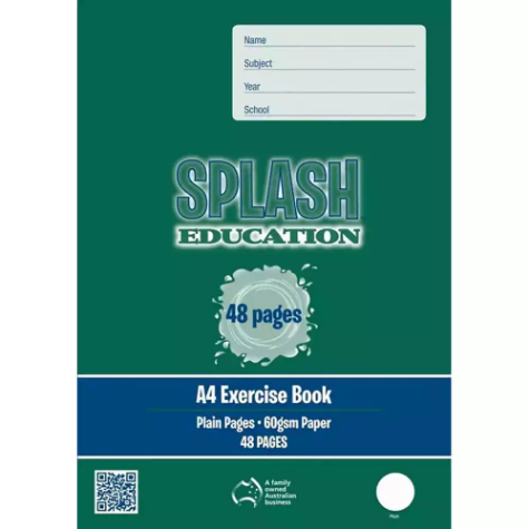 Picture of SPLASH EDUCATION EXERCISE GRID BOOK 60GSM 48 PAGES A4