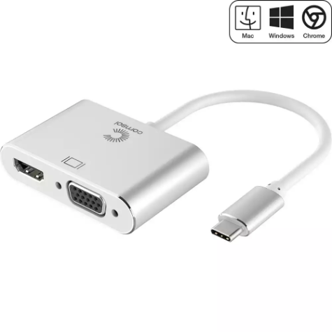 Picture of COMSOL USB-C TO HDMI AND VGA ADAPTER SILVER