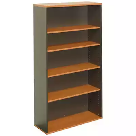 Picture of OXLEY BOOKCASE 5 SHELF 900 X 315 X 1800MM BEECH/IRONSTONE