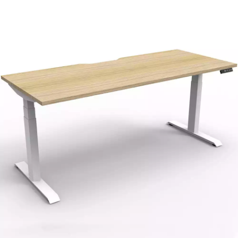 Picture of RAPIDLINE BOOST PLUS HEIGHT ADJUSTABLE SINGLE SIDED WORKSTATION 1500 X 750MM NATURAL OAK TOP / WHITE FRAME