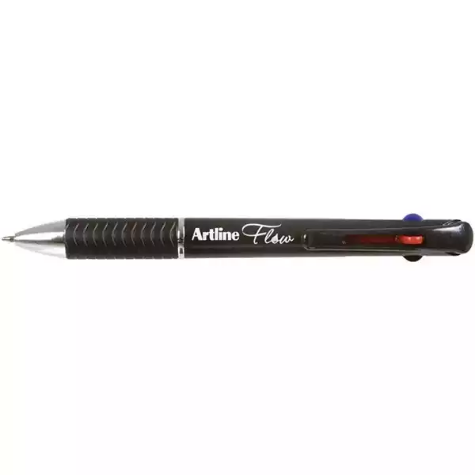 Picture of ARTLINE FLOW 4 COLOUR RETRACTABLE BALL POINT PEN CHARCOAL