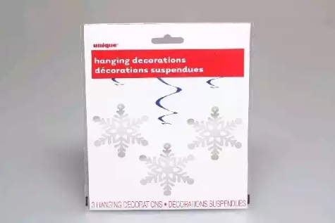Picture of HANGING DECORATION SWIRL SNOWFLAKE PACK 3
