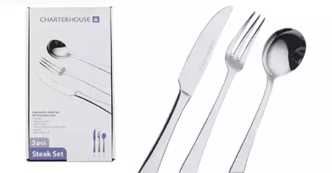 Picture of CHARTERHOUSE STAINLESS STEEL STEAK CUTLERY 3 PIECE SET