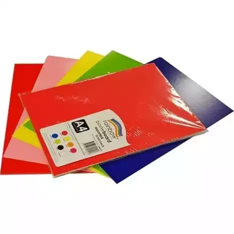 Picture of RAINBOW POSTER BOARD A4 400GSM ASSORTED PACK 10