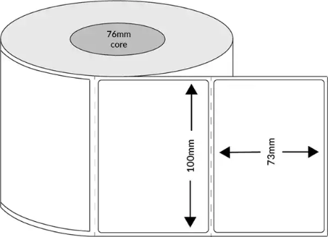 Picture of DIRECT THERMAL LABEL WHITE 100MMX73MM 76MM CORE ROLL 2000