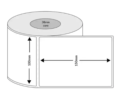 Picture of DIRECT THERMAL LABELS WHITE 100MMX150MM 38MM CORE ROLL 350
