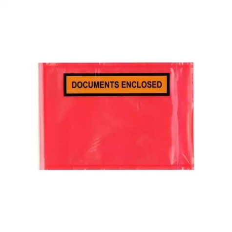 Picture of PACKAGING ENVELOPE (DOCULOPE) DOCUMENTS ENCLOSED 165 X 115MM PREMIUM RED/YELLOW BOX 1000